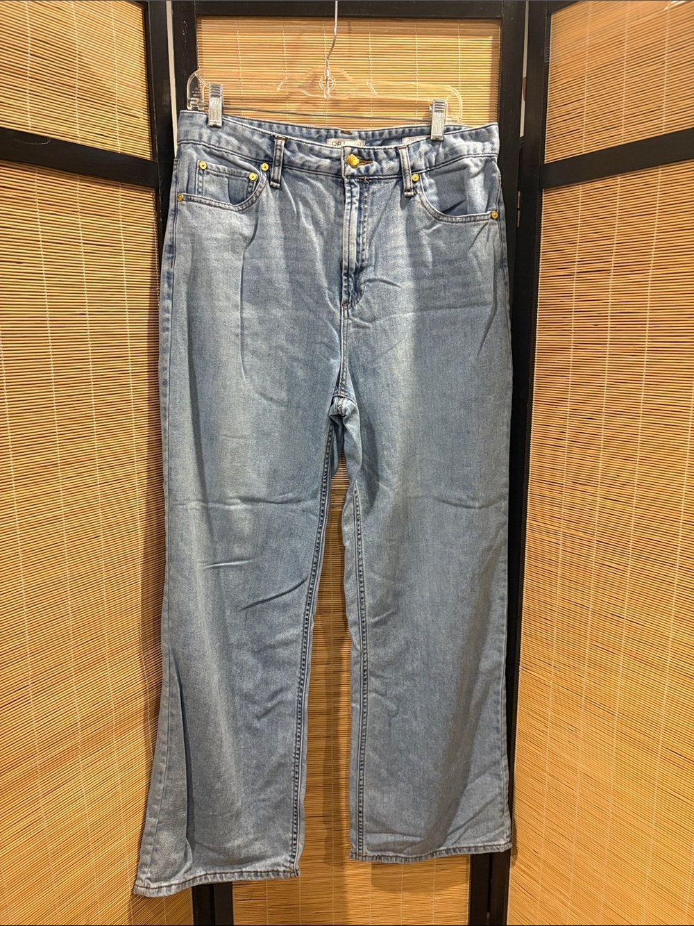 Oat New York Light Wash Wide-Leg Jeans